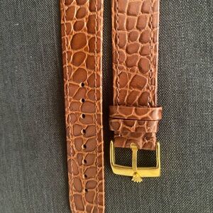 Rolex Brown Crocodile Pattern Leather Watch Strap